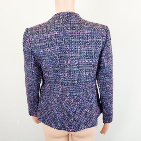 Halogen Tweed Long Sleeve Open Front Blazer Jacket - Picture 3 of 9